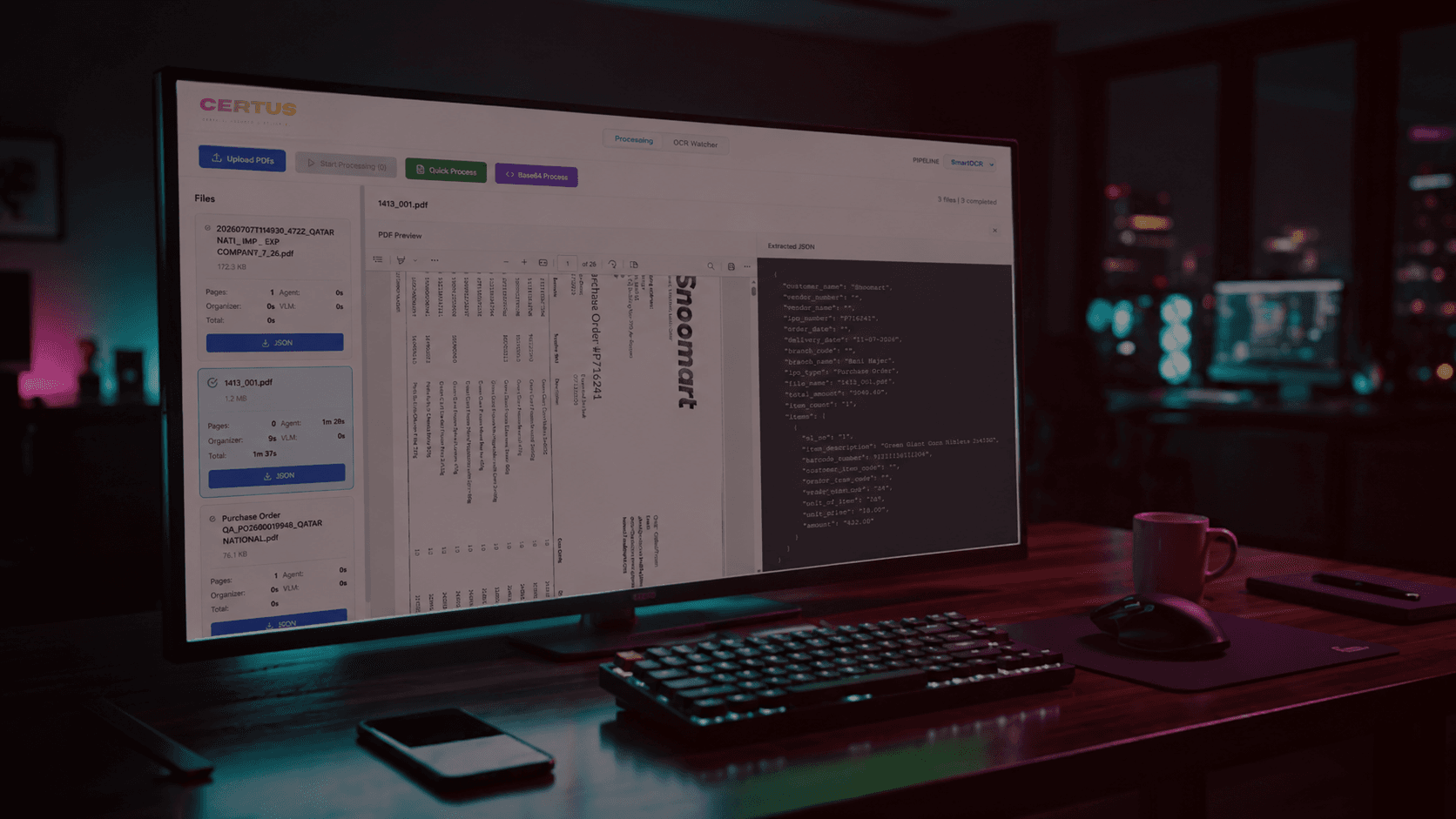 Certus running on a desktop workstation